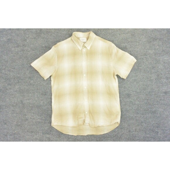 Billy Reid Shirt Mens Med Brown Linen - Picture 1 of 7